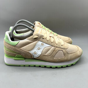 Saucony Originals Shadow Sneakers Women's Size 10 Pink Green Suede Comfort Shoes